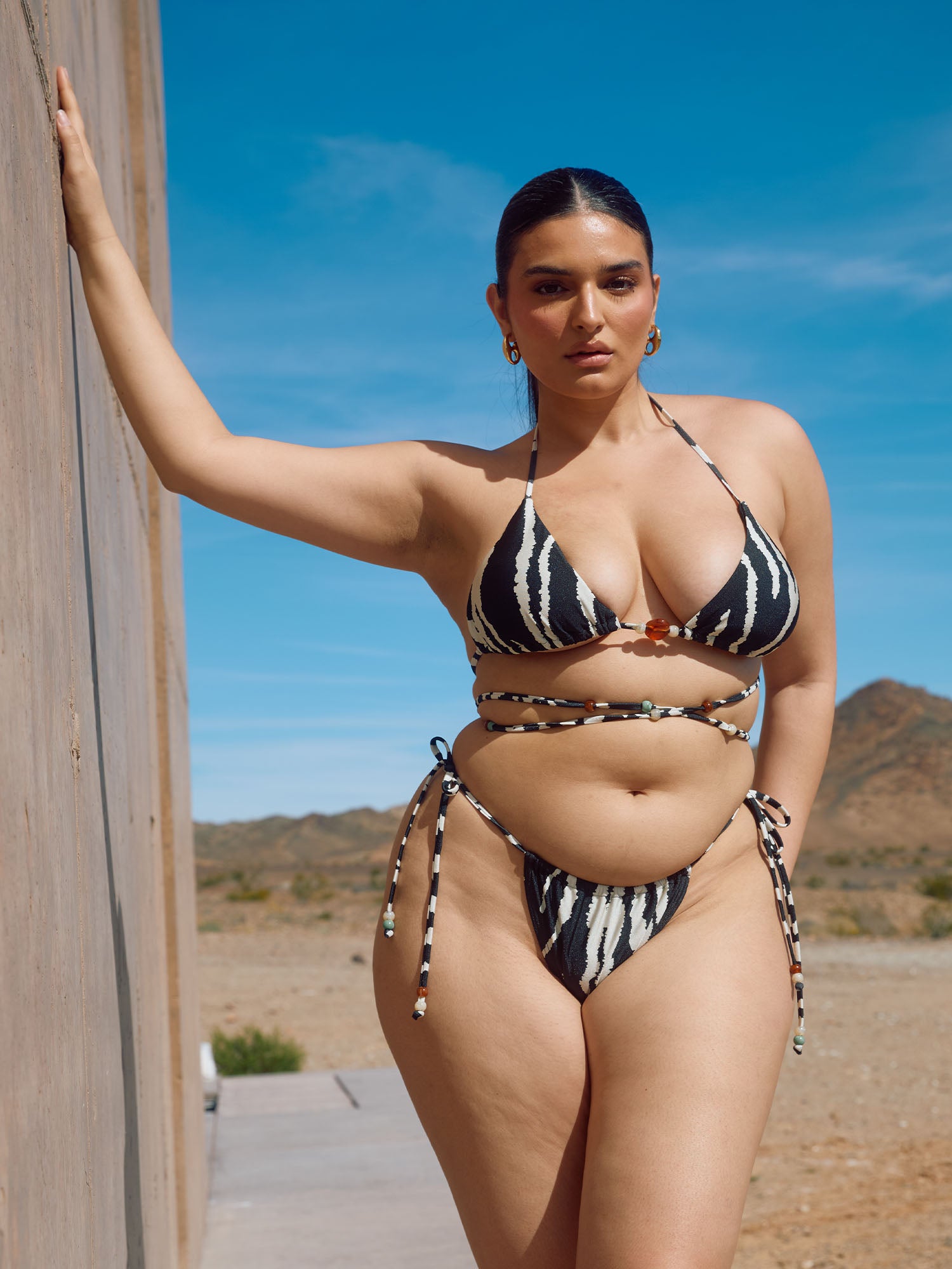 plus size swimwear Zebra Norah Bikini Top at VillaFresca.com