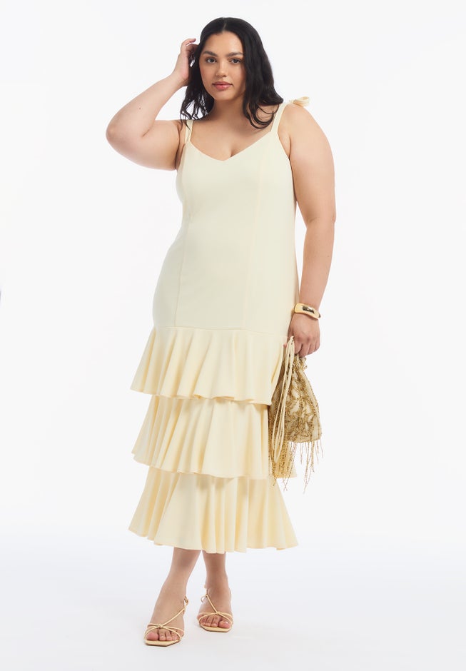 Image for Tie-Strap Ruffle Maxi Dress