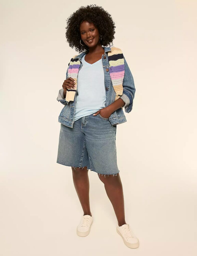 denim plus size shorts