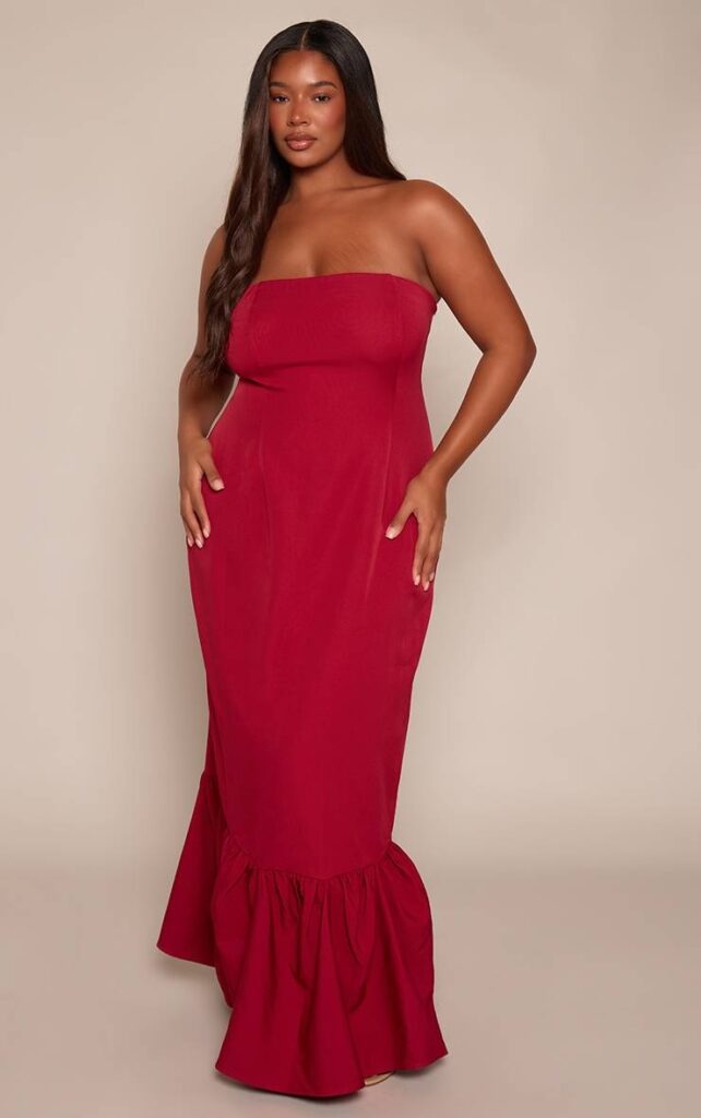 Plus Plum Pe{colour} Hem Maxi Dress 