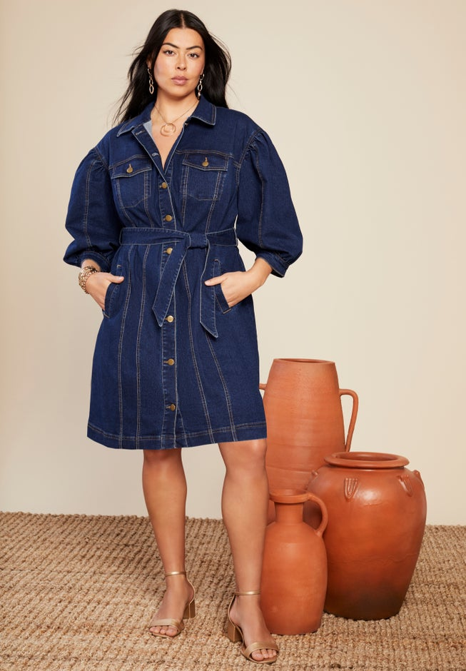 Denim Shirtdress by June & Vie plus size denim dress