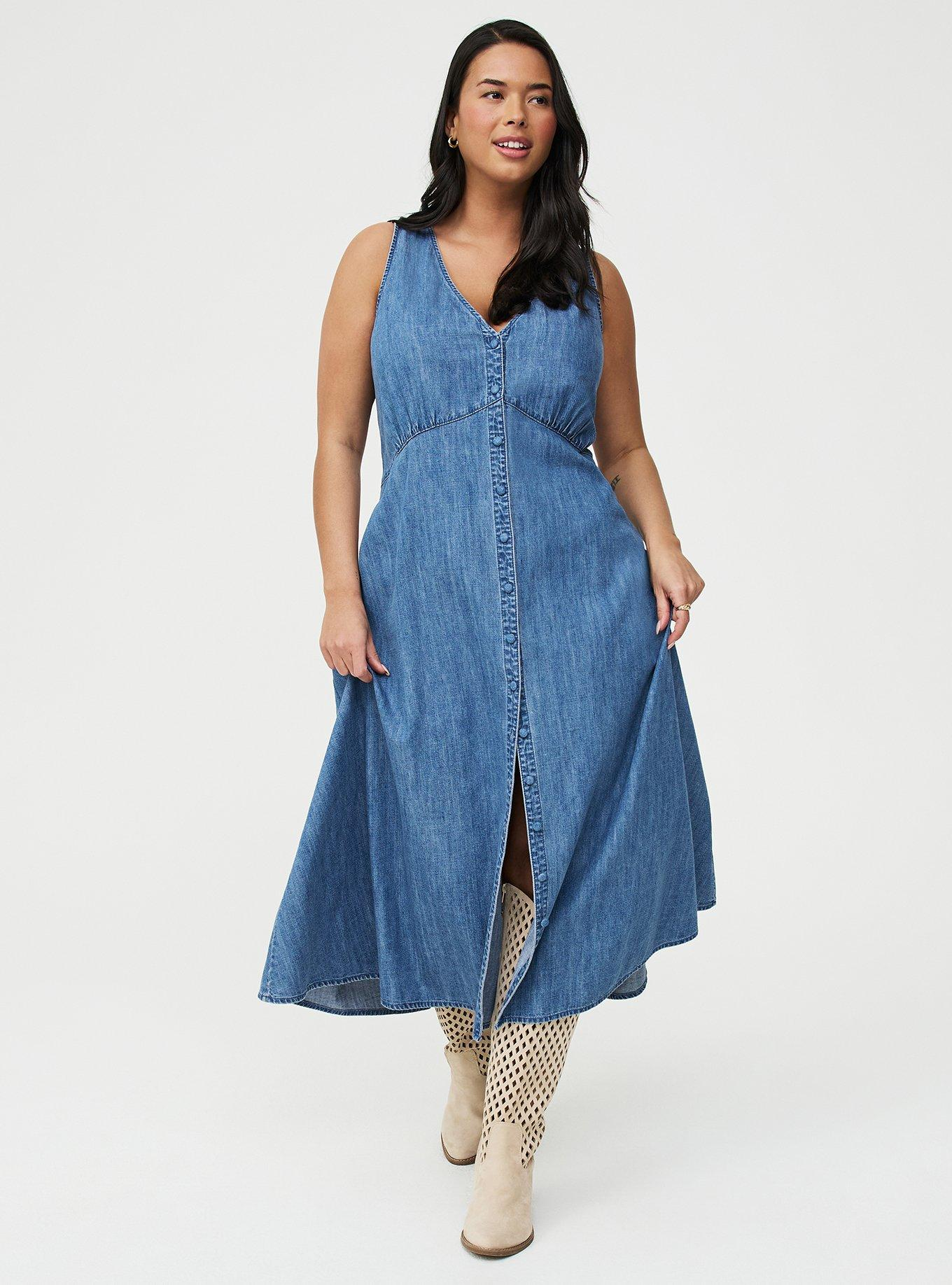 plus size denim dress