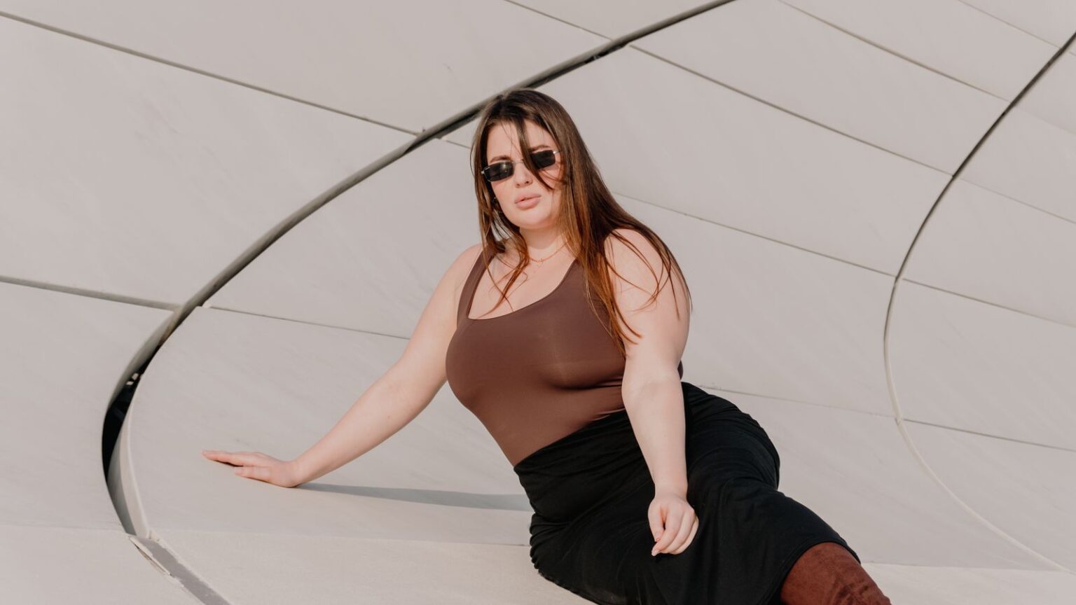Camel tone and black outfit