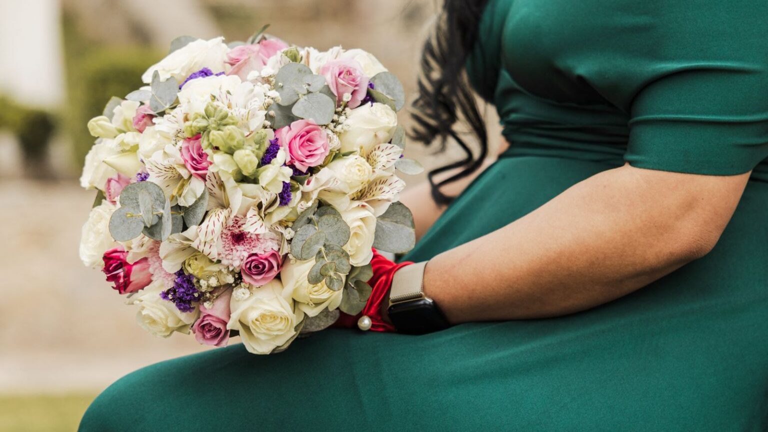 Emerald green wrap dress