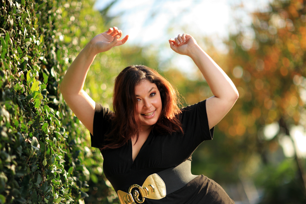 Happy plus size woman