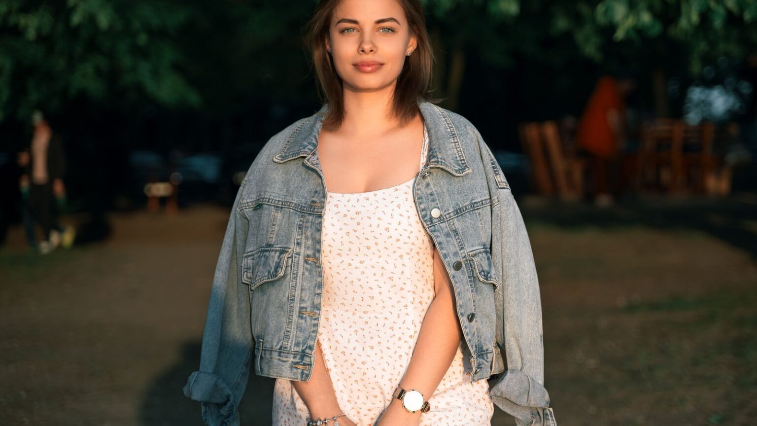 Jean Jacket and slip dress