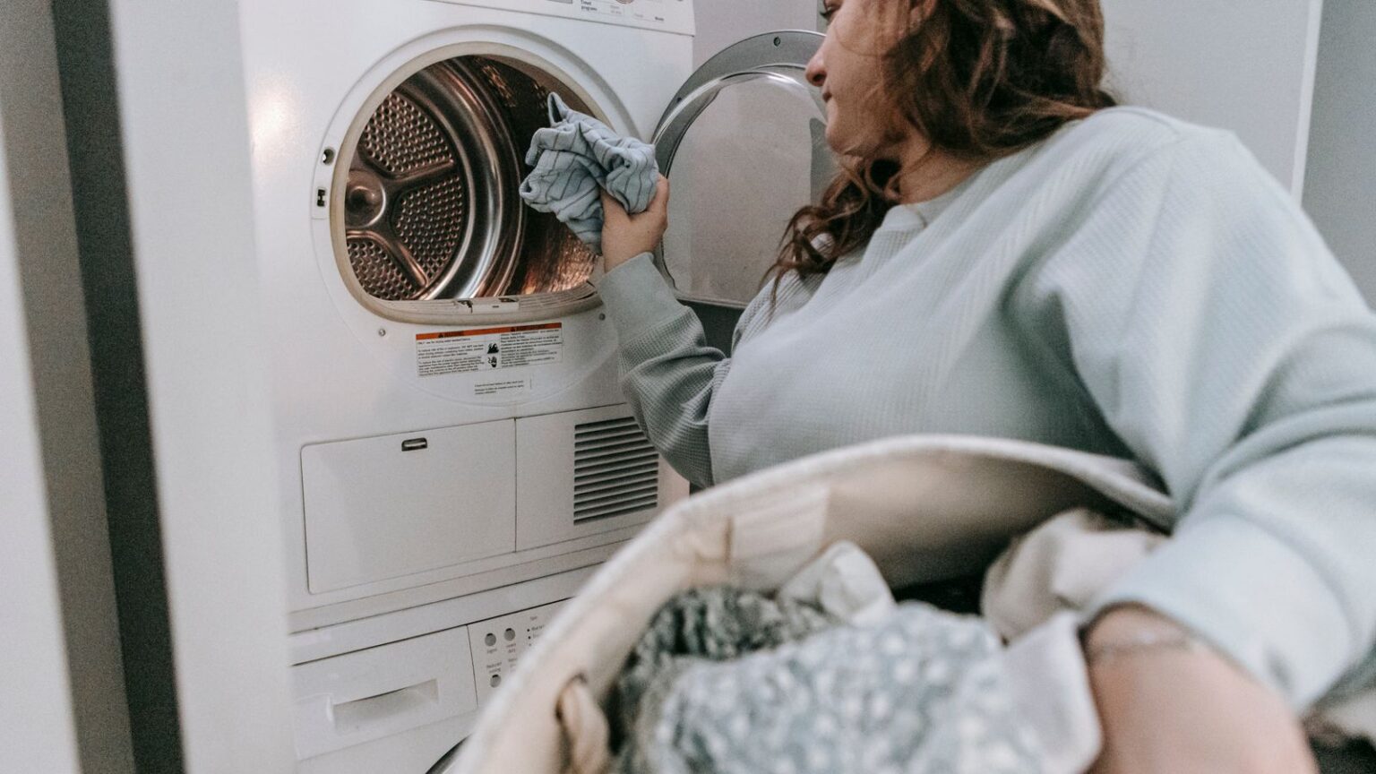 Lady doing laundry