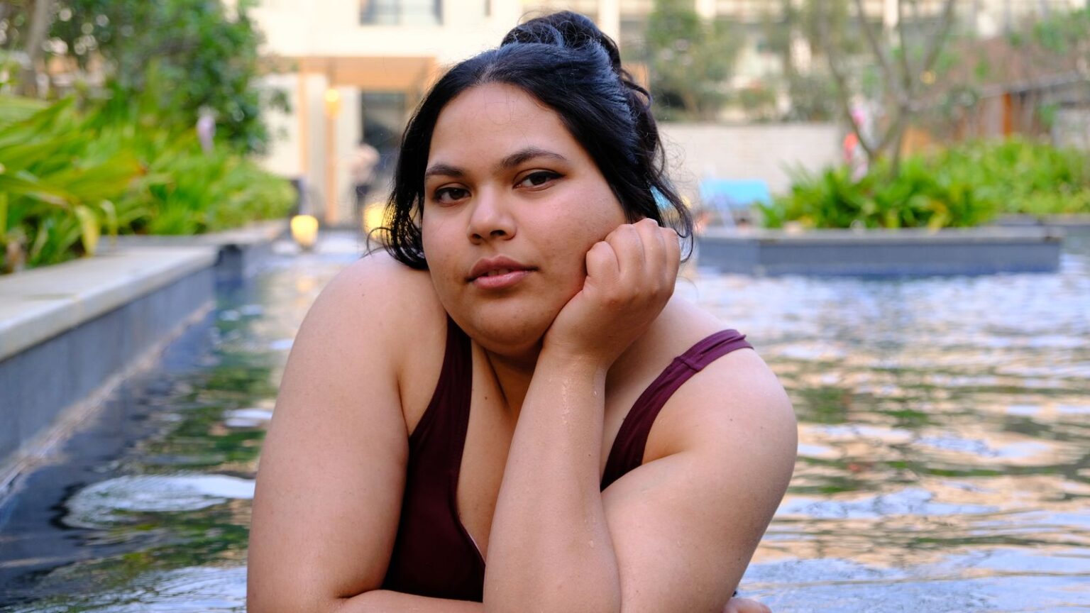 Lady in a swimsuit