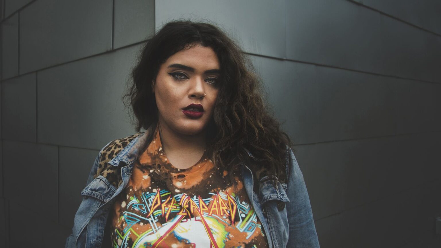 Lady wearing denim jacket 1