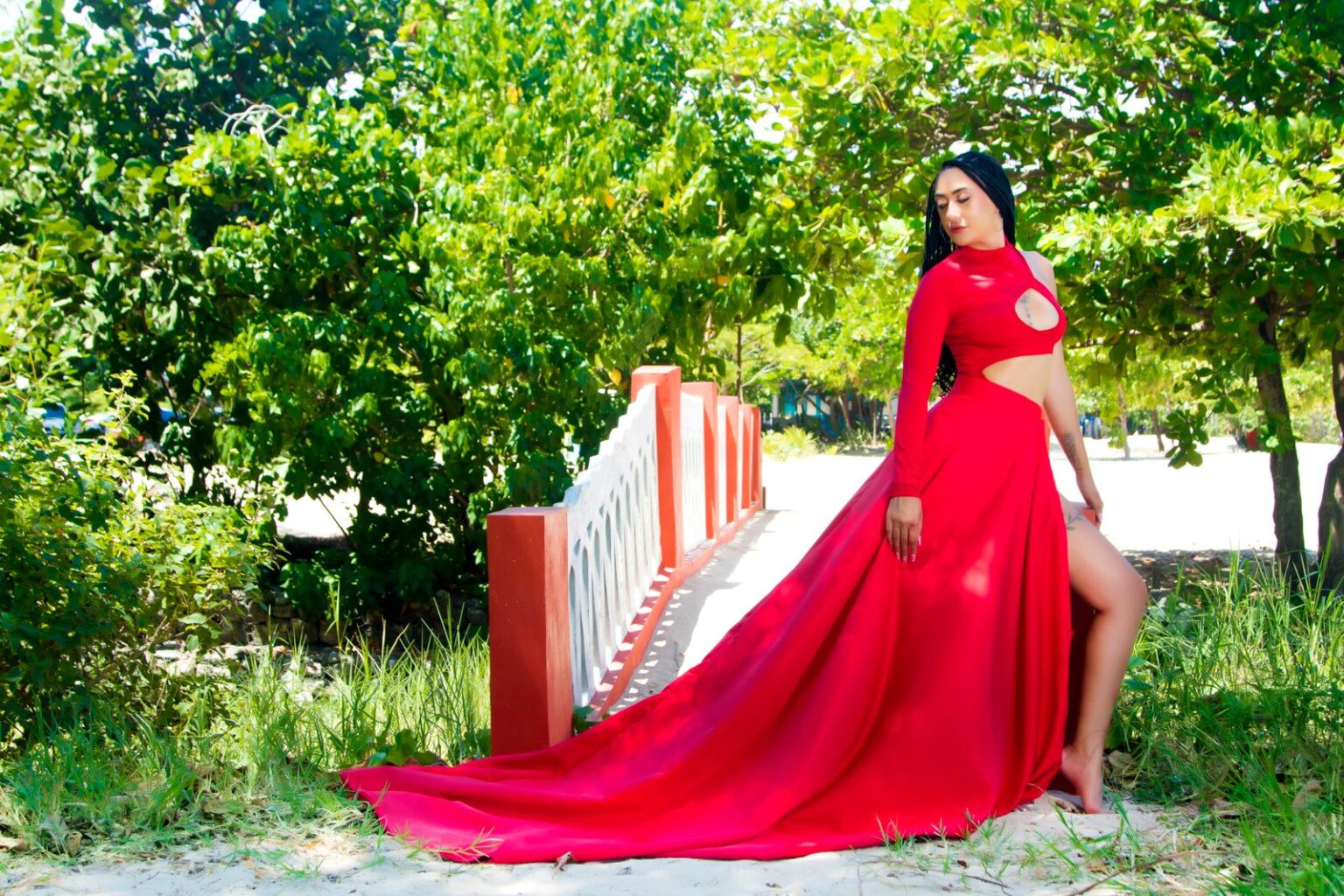 The Cutout Midriff Gown