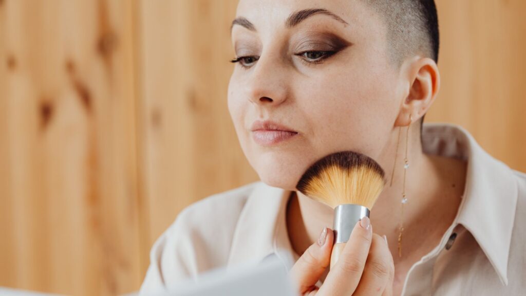 Woman making up
