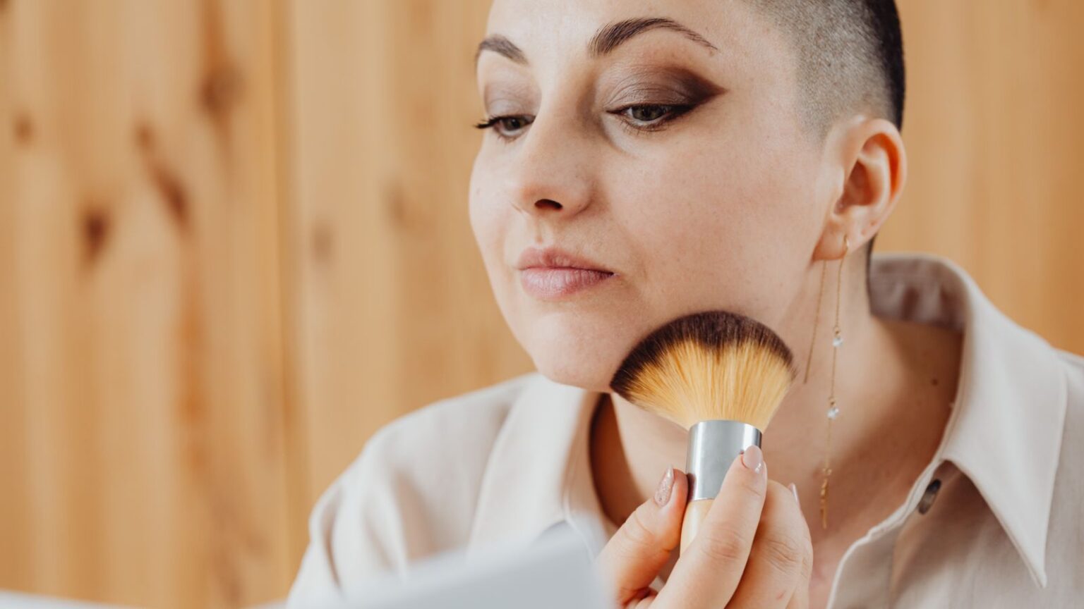 Woman making up