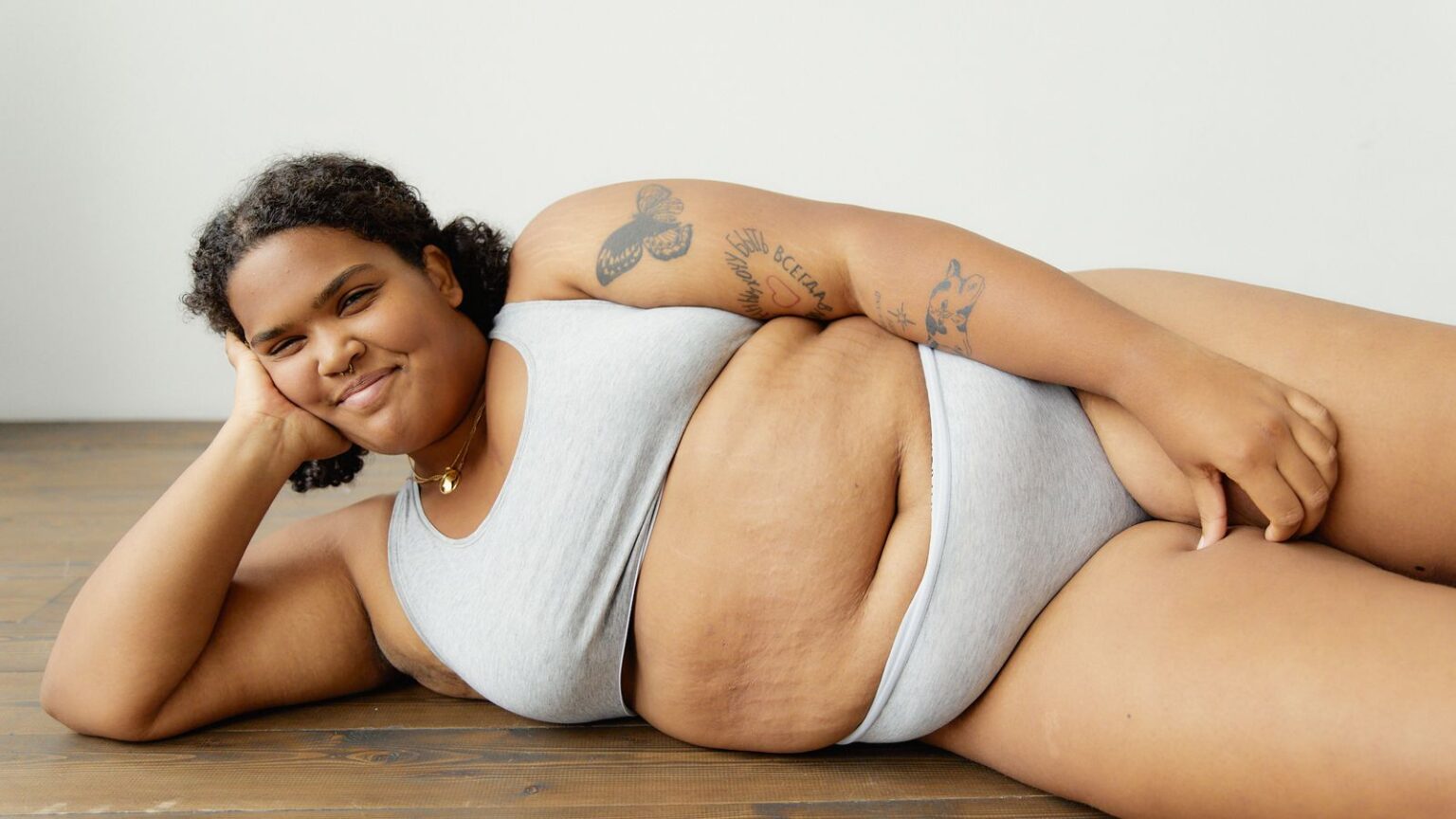 lady wearing underwear