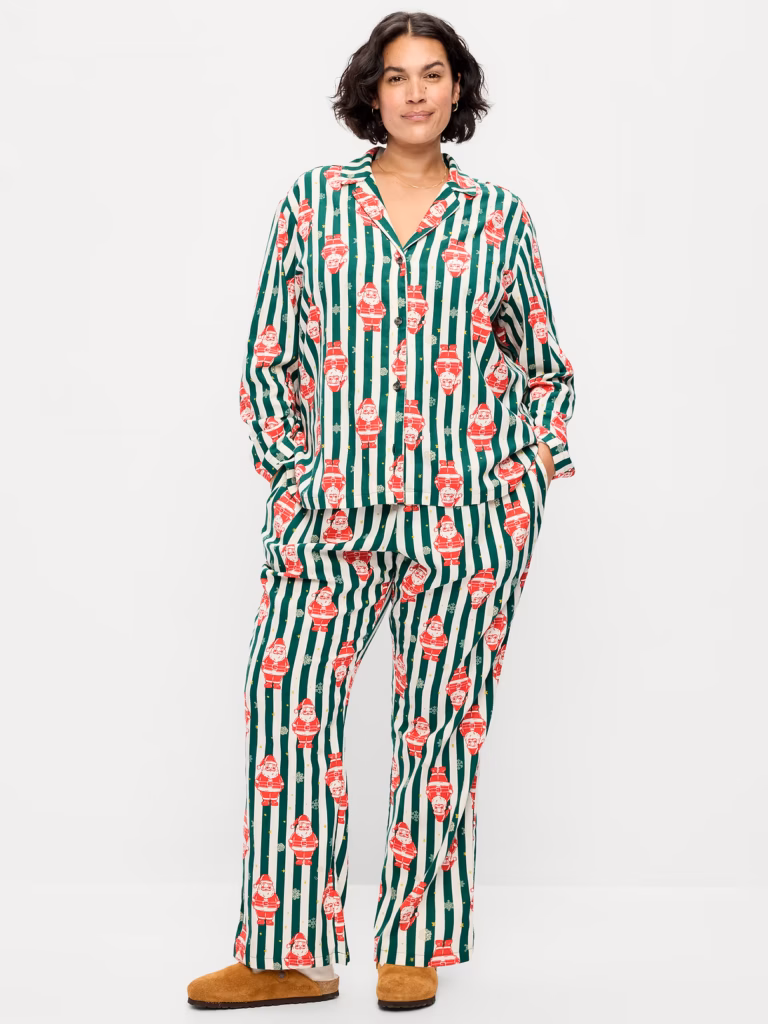 Printed Flannel Pajama Pant Set for Women