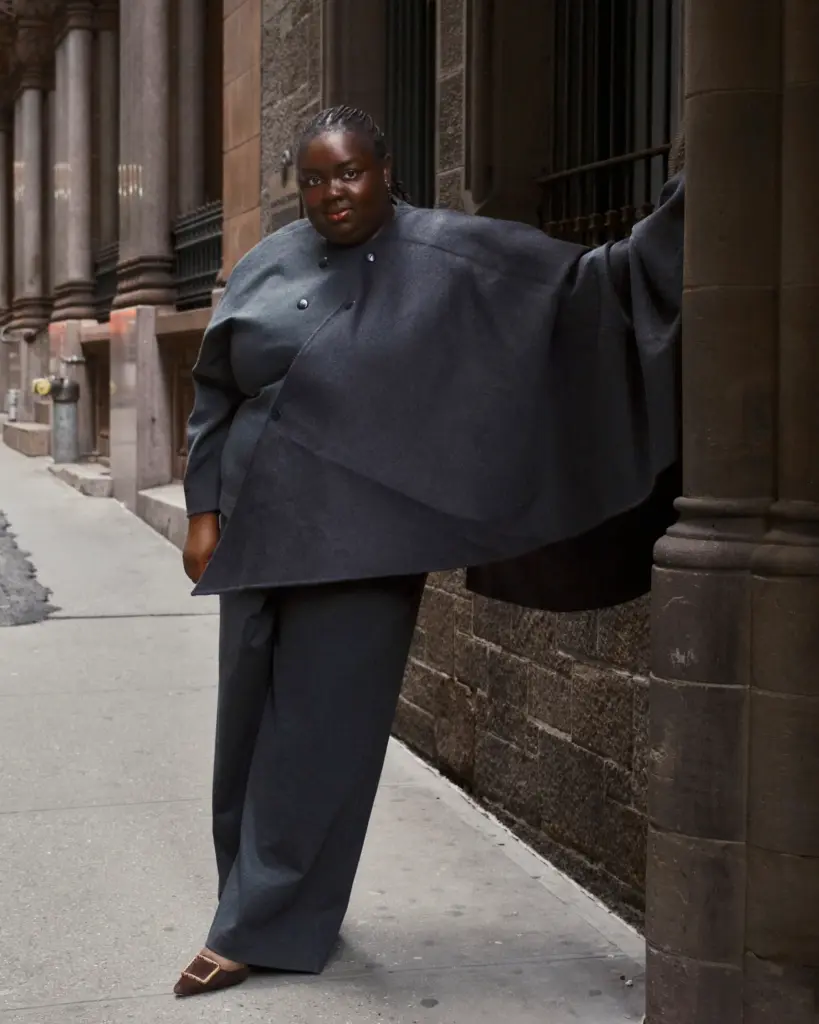 US x Abisola Wool Blend Cape grey at UniversalStandard.com